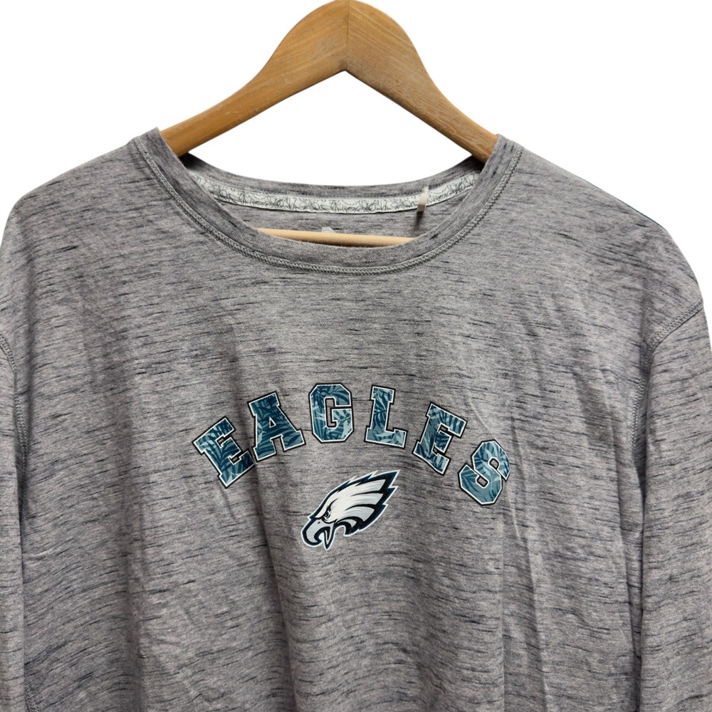 Tommy Bahama NFL Mens XL Gray Philadelphia Eagles Long Sleeve Cotton T-Shirt euc